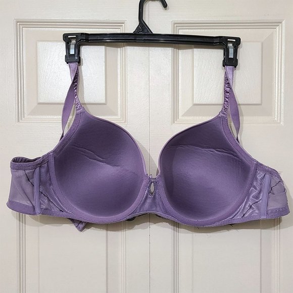 Torrid 44D Lavender Black Lace Smoothing Perfect T-shirt Underwire Bra - Picture 3 of 4